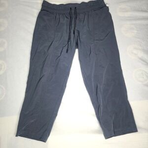 PrAna‎ Breathe Cropped Pants Lounge Drawstring Pockets Casual Comfy Blue Size L